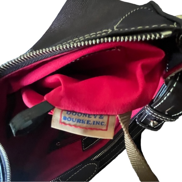 Dooney and Bourke chestnut and brown lizard embossed tmoro leather handbag tote - Picture 10 of 12